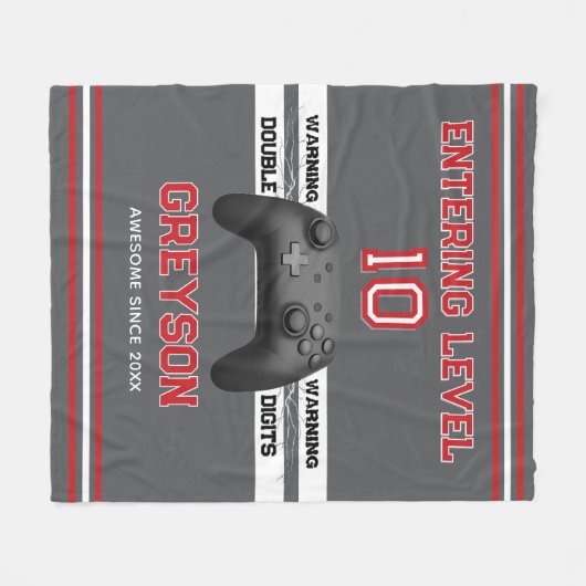Double digits! Perfect Ten Year old Birthday Flee Fleecedecke (Vorderseite (Horizontal))