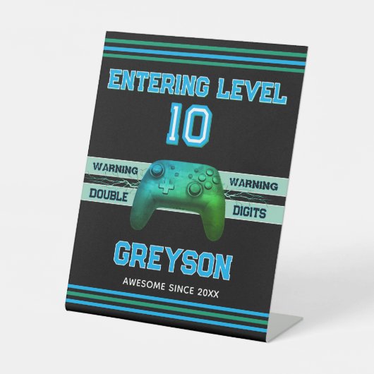 Double digits! Perfect Ten Year old Birthday Sockelschild (Vorderseite)