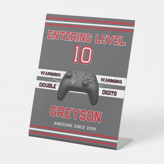 Double digits! Perfect Ten Year old Birthday Sockelschild (Vorderseite)