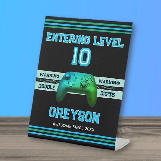 Double digits! Perfect Ten Year old Birthday Sockelschild