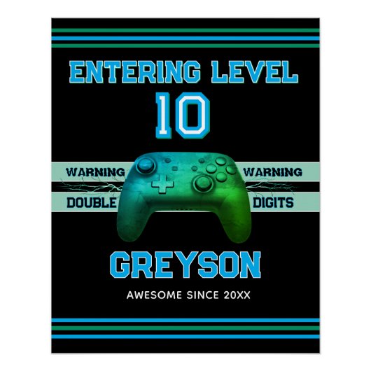 Double digits! Ten Year old's Birthday  Poster (Vorderseite)