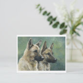 "Double Duty" deutsche Shepherd Art Postkarten (Stehend Vorderseite)