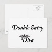 Double Entry Diva Postkarte (Vorne/Hinten)