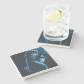 Double Exposure of Sensual Female Silhouette with Steinuntersetzer (Seitenansicht)