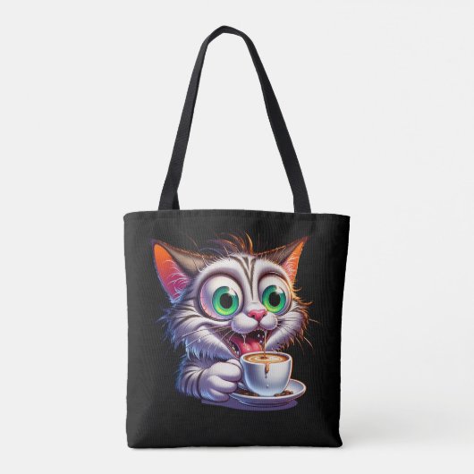 Double Expresso Cat Cartoon Tasche (Rückseite)