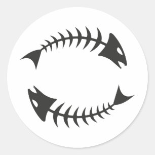 Double Fishbone Fischgräte Runder Aufkleber