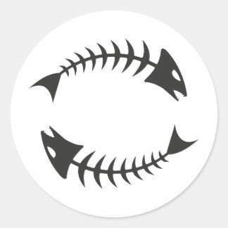 Double Fishbone Fischgräte Runder Aufkleber