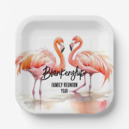 Double Flamingo Family Wiedersehen Party Essential Pappteller