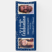 Double Foto 2 Person Birthday Party Banner (Vertikal)