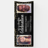 Double Foto 2 Person Birthday Party Banner (Vertikal)
