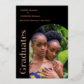 Double Foto Abschluss Class of 2023 Abschluss Folieneinladung (Vorderseite)