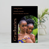 Double Foto Abschluss Class of 2023 Abschluss Folieneinladung (Stehend vorne)