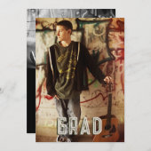 Double Foto Boy Sons Graduation Party Einladung (Vorne/Hinten)