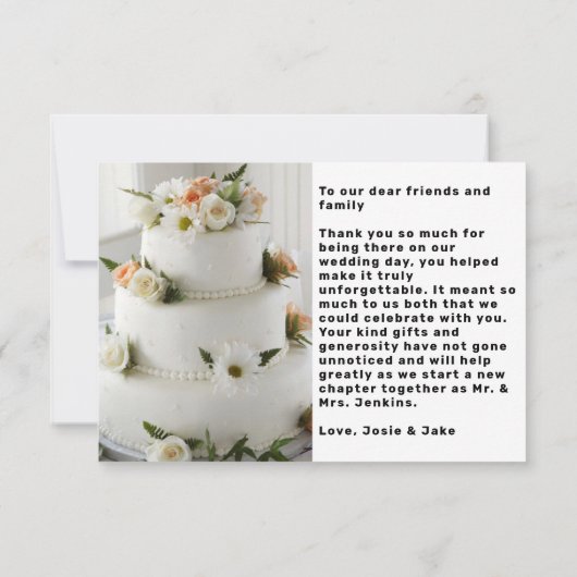 Double Foto Moderne Dankeschön-Karte Einladung (Rückseite)