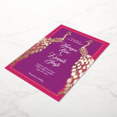 Double Gold Peacocks Folieneinladung (Gedreht)