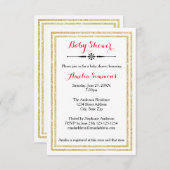 Double Gold Trim - 3x5 Baby Dusche Einladung (Vorne/Hinten)