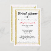 Double Gold Trim - 3x5 Bridal Dusche Einladung (Vorne/Hinten)