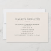 Double Graduation Minimalist Cream Grad Party Einladung (Rückseite)