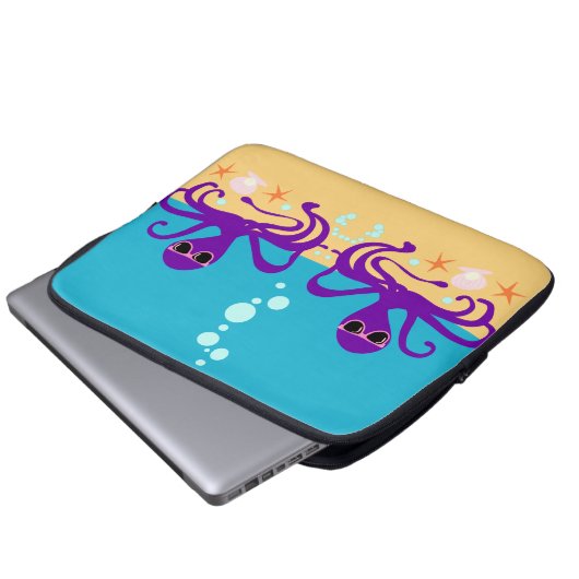 Double Groovy Octopus Laptopschutzhülle (Vorne Knopf)