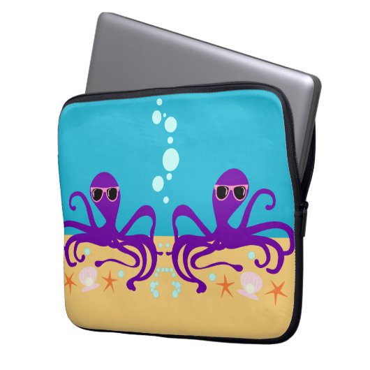 Double Groovy Octopus Laptopschutzhülle (Vorderseite Links)