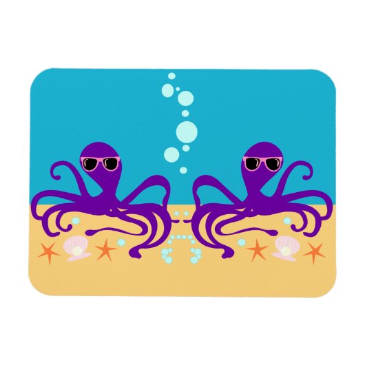 Double Groovy Octopus Magnet (Horizontal)
