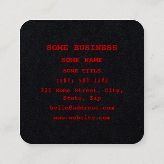 Double Happiness 囍 Shuangxi Chinese Hanzi Heart Quadratische Visitenkarte (Rückseite)