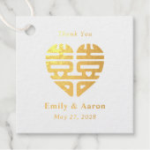 Double Happiness FOIL Chinesische Gastgeschenk Hoc Geschenkanhänger (Vorderseite)