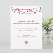 Double Happiness Lanterns Chinese Wedding Invites Einladung (Stehend Vorderseite)
