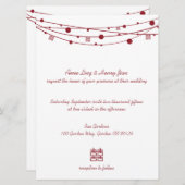 Double Happiness Lanterns Chinese Wedding Invites Einladung (Vorne/Hinten)