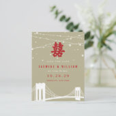 Double Happiness Lights N.Y. chinesisch Save the D Ankündigungspostkarte (Stehend Vorderseite)