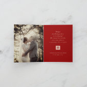 Double Happiness Modern Chinese Wedding Dankeskarte (Innenseite)
