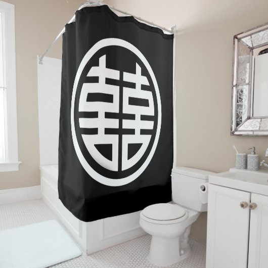 Double Happy|Black|Shower Vorhang (Beispiel)
