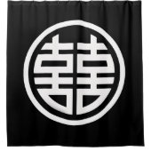 Double Happy|Black|Shower Vorhang (Vorderseite)