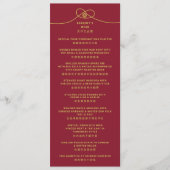 Double Happy Knot Chinese Wedding Menu Card Menükarte (Vorderseite)