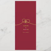 Double Happy Knot Chinese Wedding Menu Card Menükarte (Rückseite)