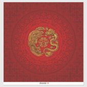 Double Happy Symbol mit Phoenix und Dragon Aufkleber (Blatt)