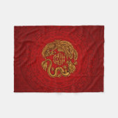 Double Happy Symbol mit Phoenix und Dragon Fleecedecke (Vorderseite (Horizontal))