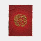 Double Happy Symbol mit Phoenix und Dragon Fleecedecke (Vorderseite)