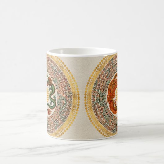 Double Happy Symbol mit Phoenix und Dragon Kaffeetasse (Mittel)