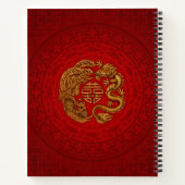 Double Happy Symbol mit Phoenix und Dragon Notizblock (Rückseite)