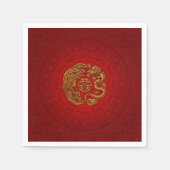 Double Happy Symbol mit Phoenix und Dragon Serviette (Vorderseite)