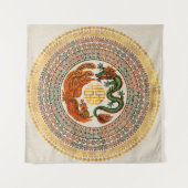 Double Happy Symbol mit Phoenix und Dragon Wandteppich (Vorderseite)