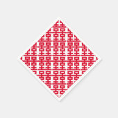 Double Happy Viel Glück 双 喜 喜 Serviette (Ecke)