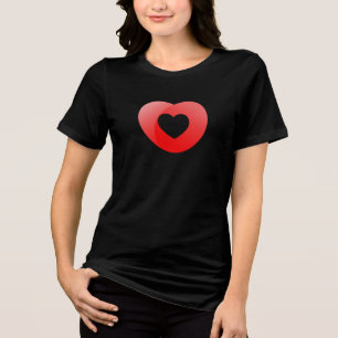 Double Heart Embrace - Minimalistisch Red Liebe Sy Tri-Blend Shirt