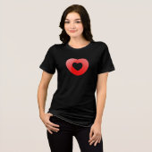 Double Heart Embrace - Minimalistisch Red Liebe Sy Tri-Blend Shirt (Vorderseite voll)