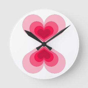 Double Heart Runde Wanduhr