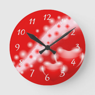 Double heart runde wanduhr