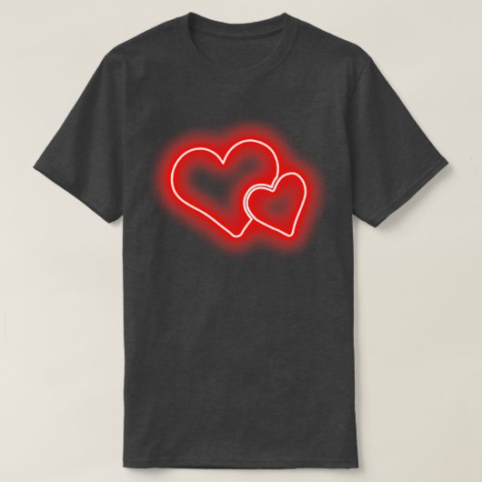 Double Hearts Valentinstag Liebe Romc T-Shirt (Design vorne)