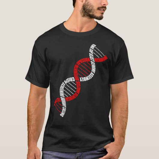 Double Helix DNA Bioinformatique word Cloud T-Shirt (Vorderseite)
