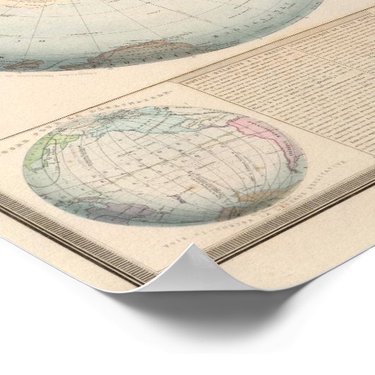 Double Hemisphere Map of the World Poster (Ecke)